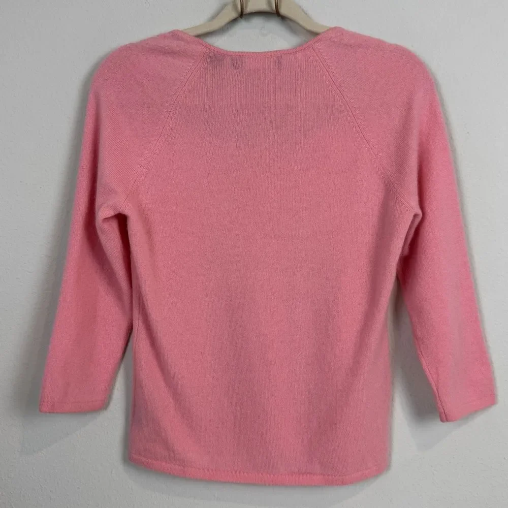 Dana Buchman Pink Cashmere Scoop Neck Sweater M